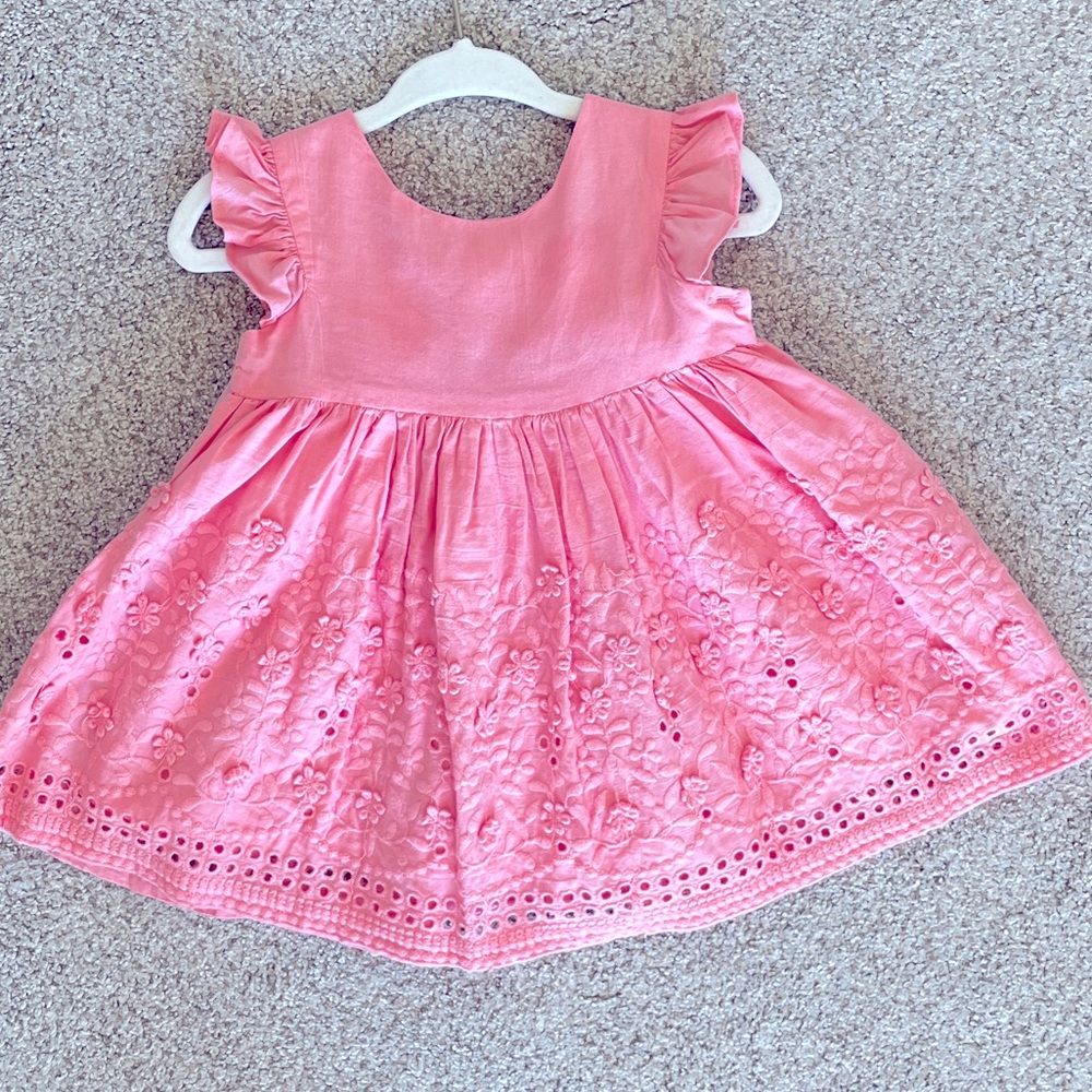Beautiful mayoral brand coral pink embroidered party dress